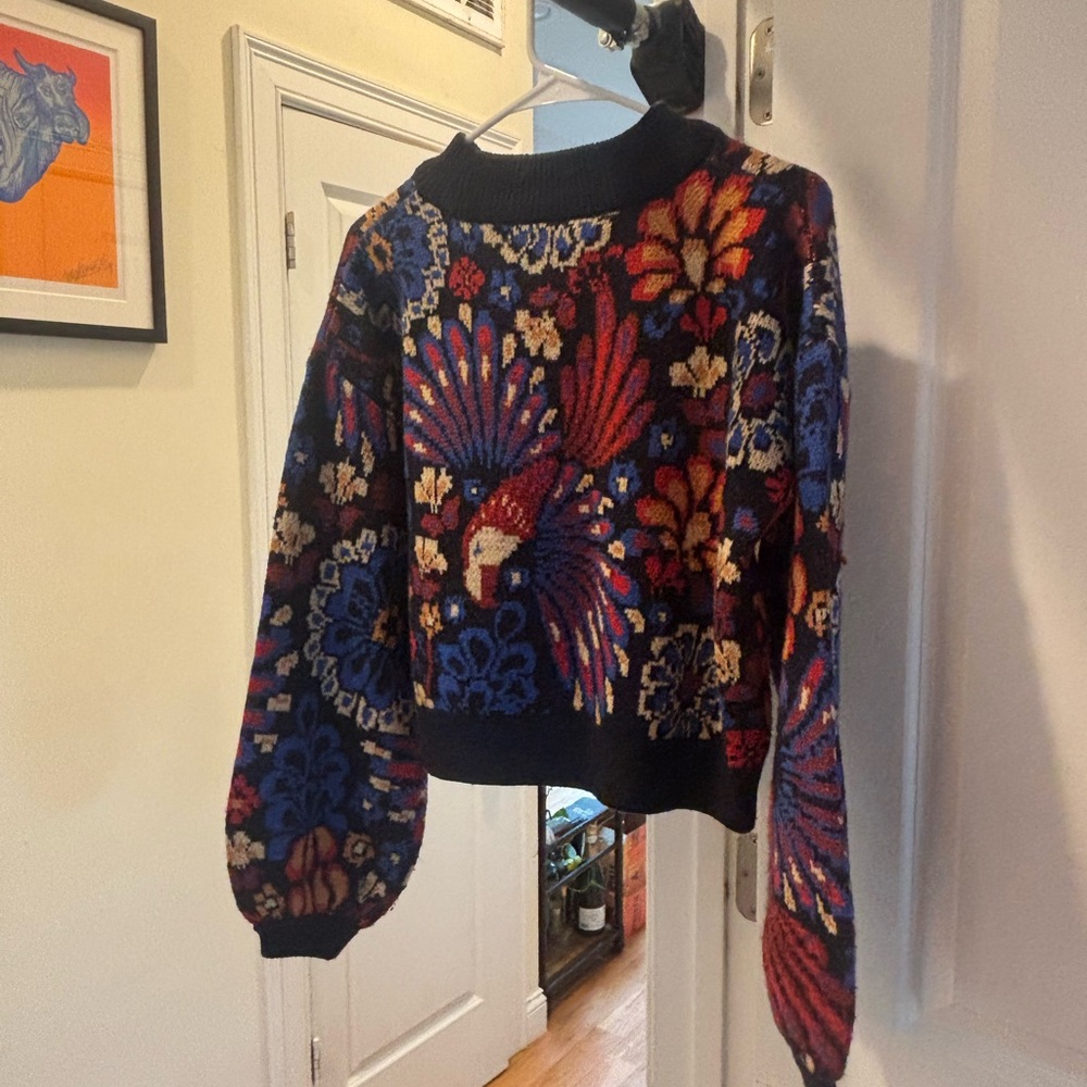 Farm Rio Colorful Knit Sweater - Navy Multi - Picture 4 of 4